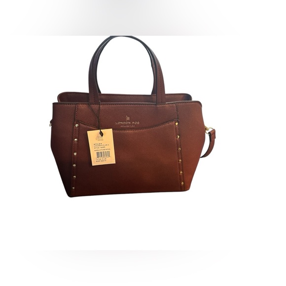 London Fog 100th Anniversary Plum Studded Satchel~ NWT - Picture 2 of 4